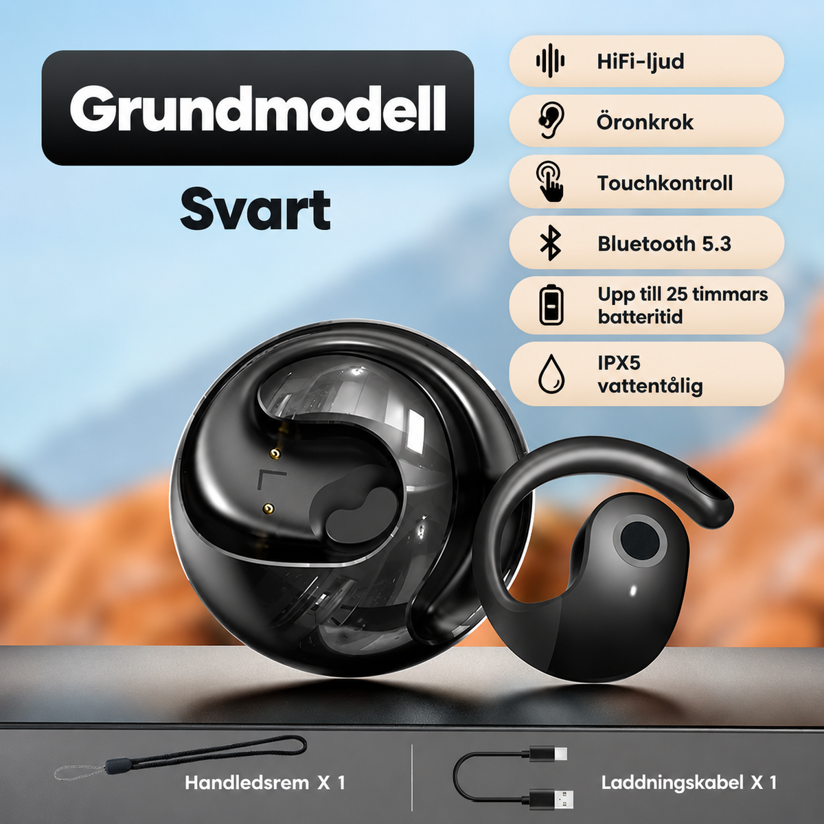 TolkPro™ - Bekväma open-ear-hörlurar med smart översättning i realtid