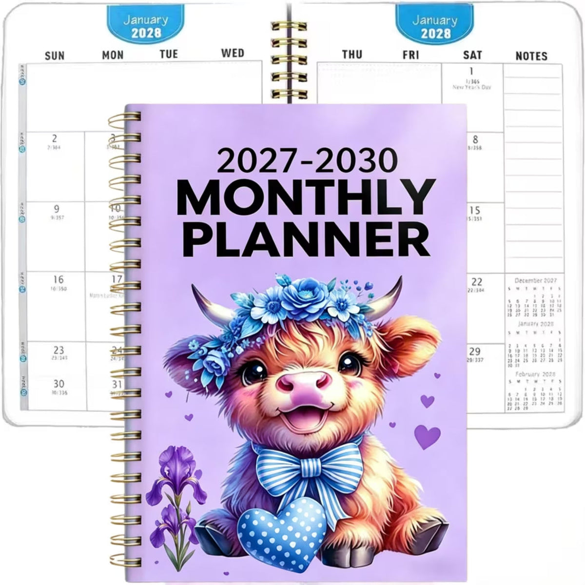 PlanDröm™ – Månadsplanerare 2026–2030 med Highland Cow-design