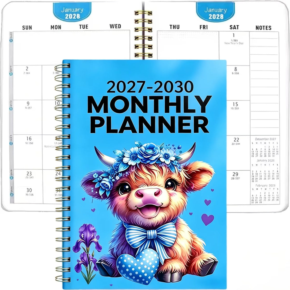 PlanDröm™ – Månadsplanerare 2026–2030 med Highland Cow-design