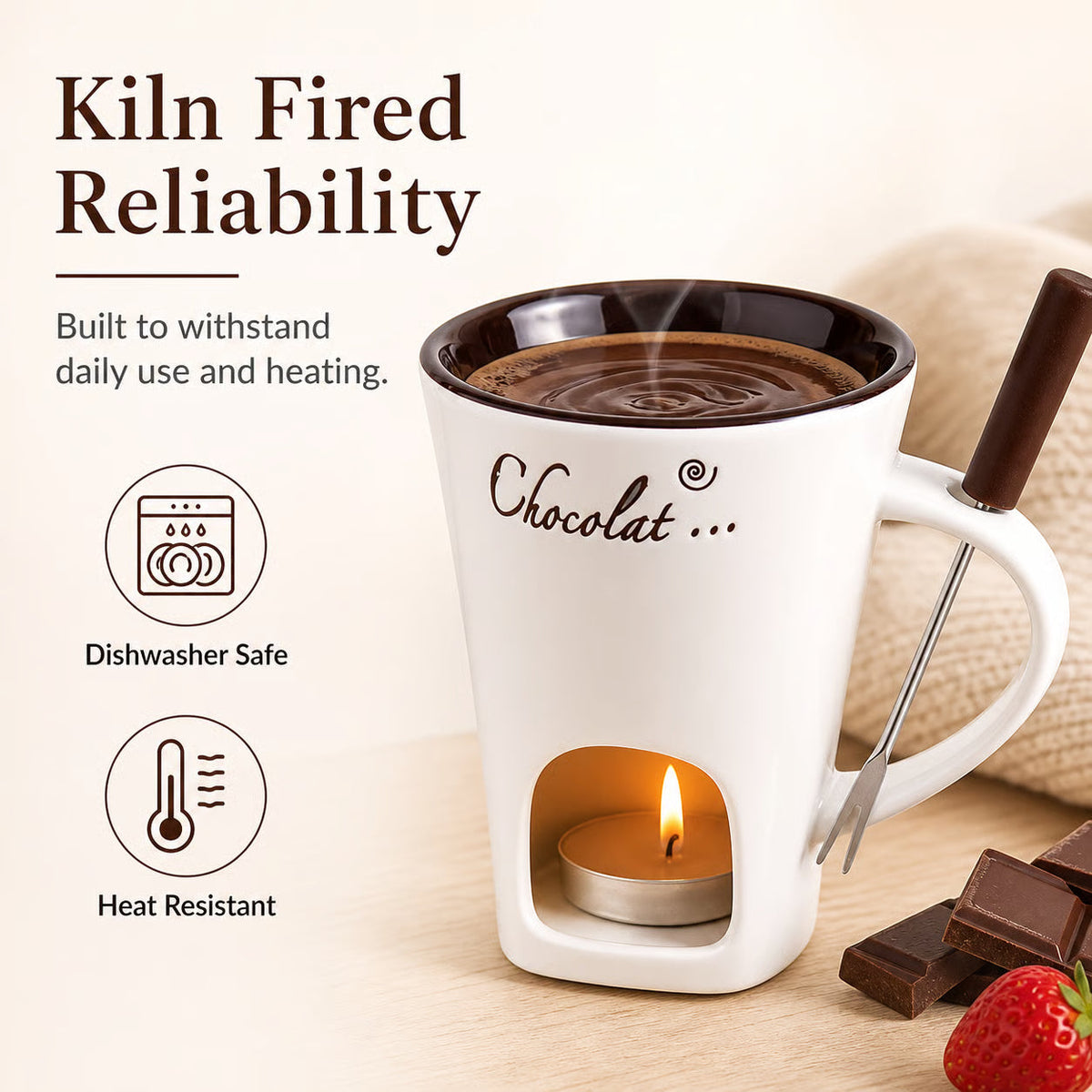 MysFondue™ – Mysig fonduekopp för choklad, ost & dip