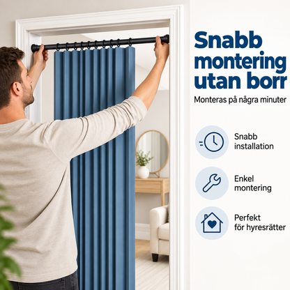 DörrRo™ - Magnetiskt vikdraperi med enkel montering utan borrning