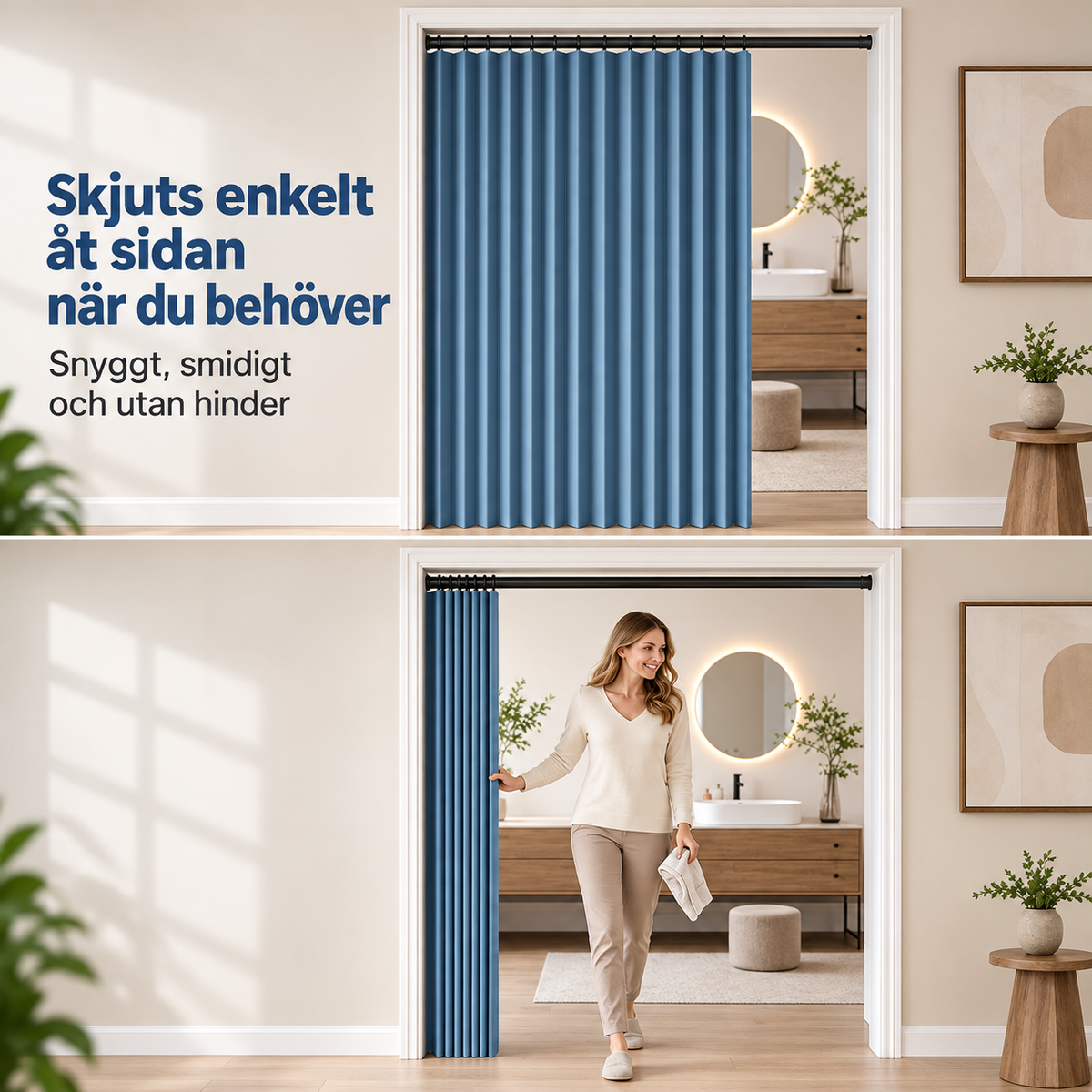 DörrRo™ - Magnetiskt vikdraperi med enkel montering utan borrning