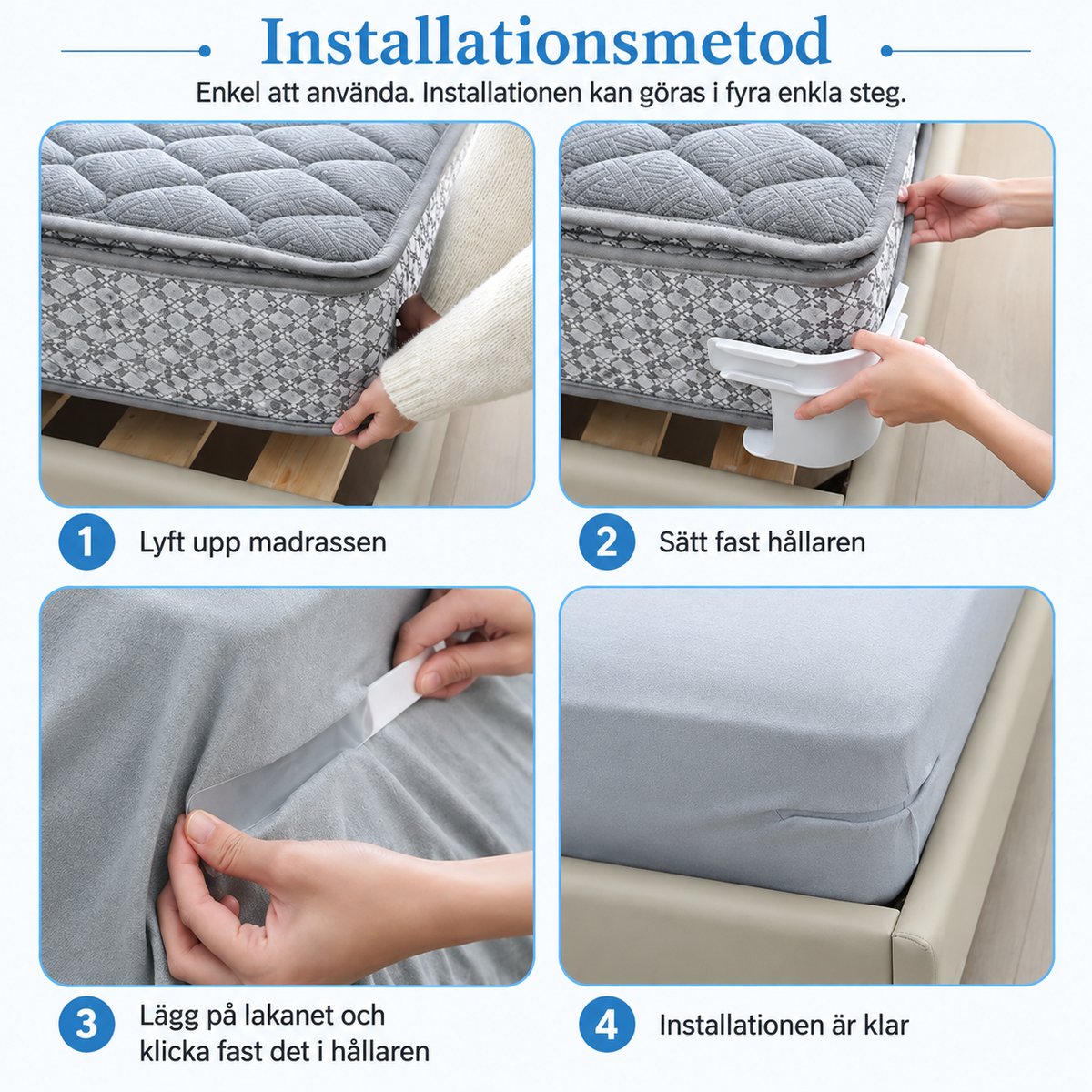 LakanLås™ -  Lakanhållare som håller lakanet sträckt och på plats