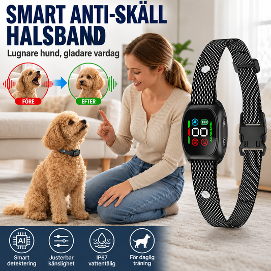 SkallSmart™ - Smart anti-skällhalsband för lugnare hundträning