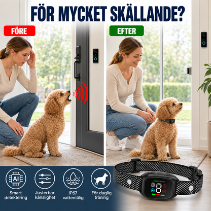 SkallSmart™ - Smart anti-skällhalsband för lugnare hundträning