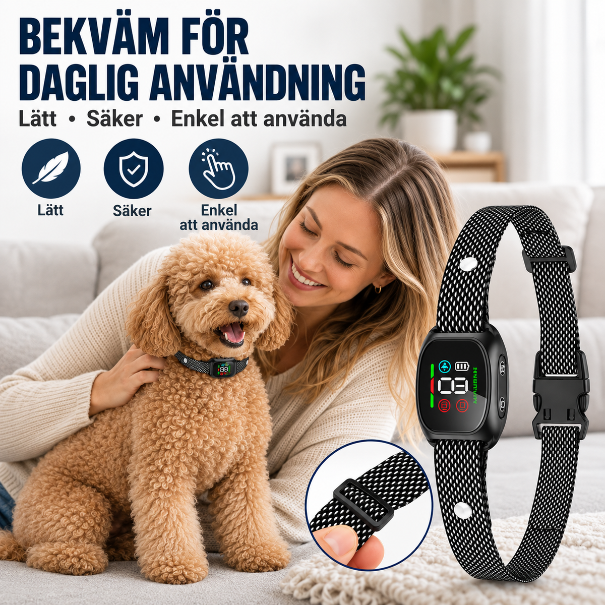 SkallSmart™ - Smart anti-skällhalsband för lugnare hundträning