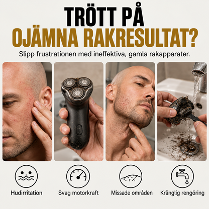 HuvudTrim™ - 2-i-1 elektrisk huvudrakapparat & skäggtrimmer med digital display