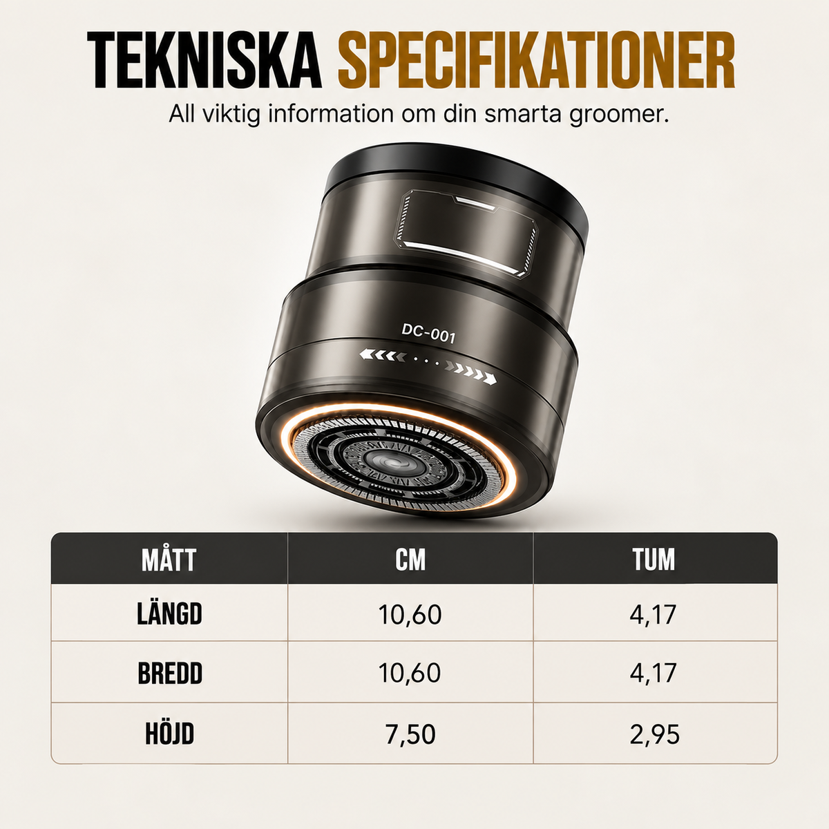 HuvudTrim™ - 2-i-1 elektrisk huvudrakapparat & skäggtrimmer med digital display