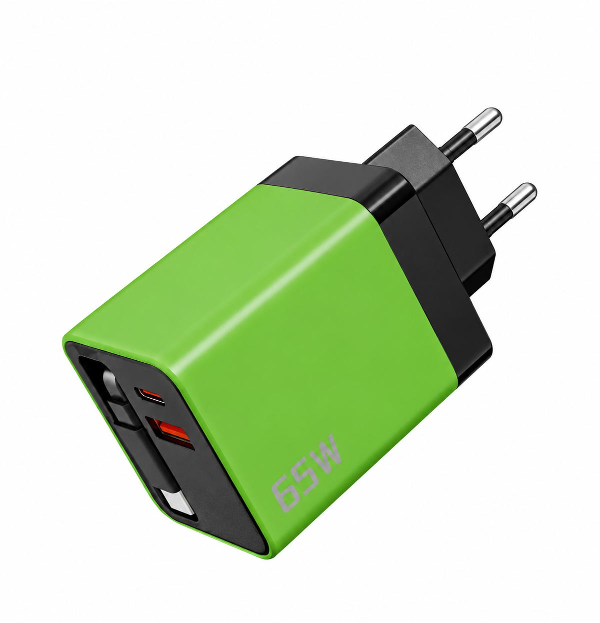 LaddKub™ - 65W snabbladdare med utdragbar USB-C-kabel