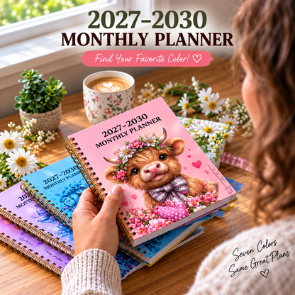 PlanDröm™ – Månadsplanerare 2026–2030 med Highland Cow-design