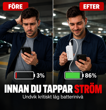 NödKraft™ - Portabel nödladdare med AA-batterier & LED-lampa