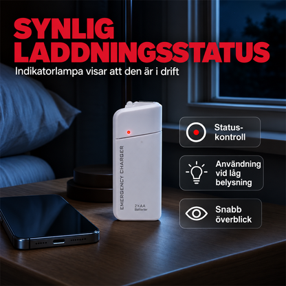 NödKraft™ - Portabel nödladdare med AA-batterier & LED-lampa