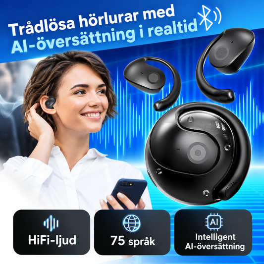 TolkPro™ - Bekväma open-ear-hörlurar med smart översättning i realtid