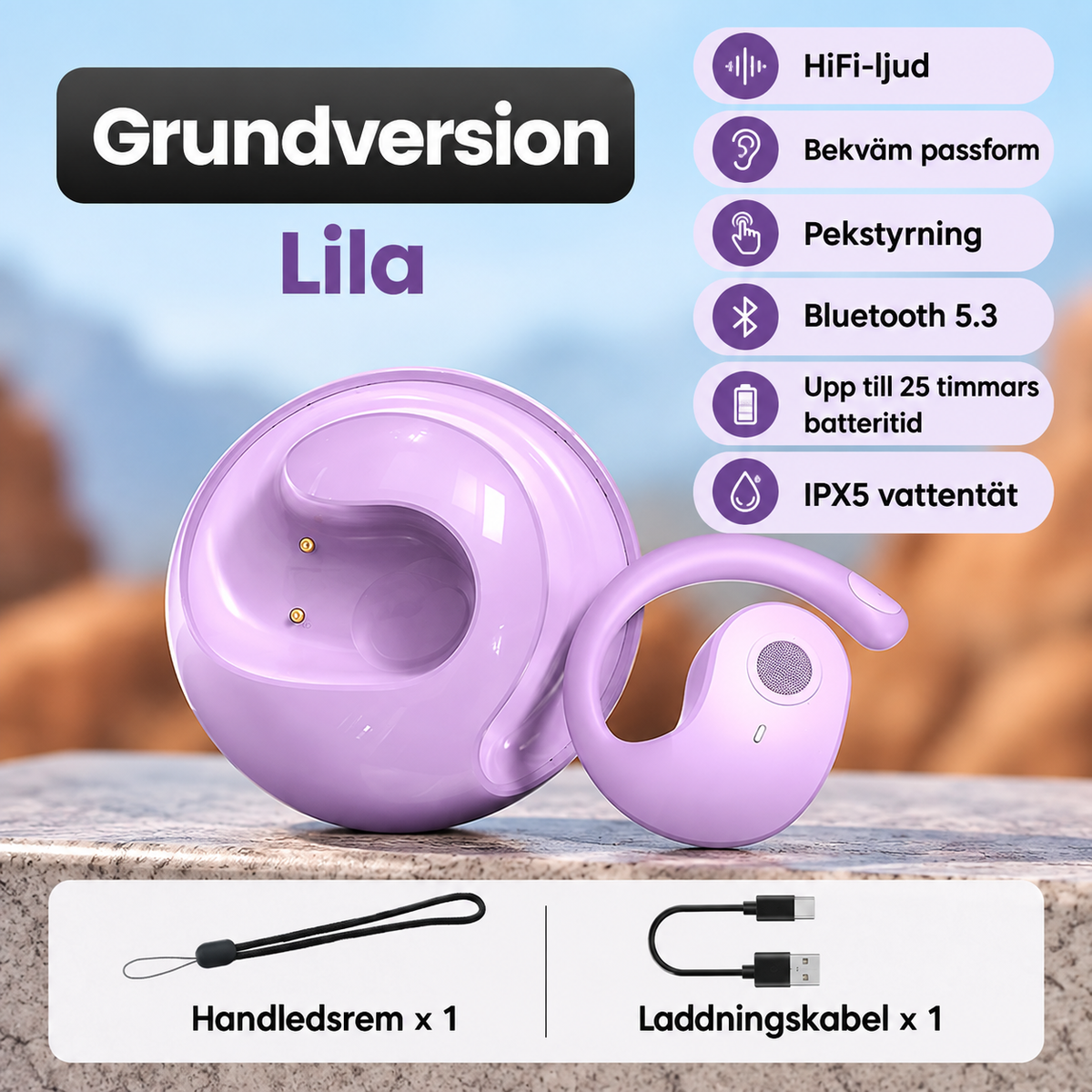 TolkPro™ - Bekväma open-ear-hörlurar med smart översättning i realtid