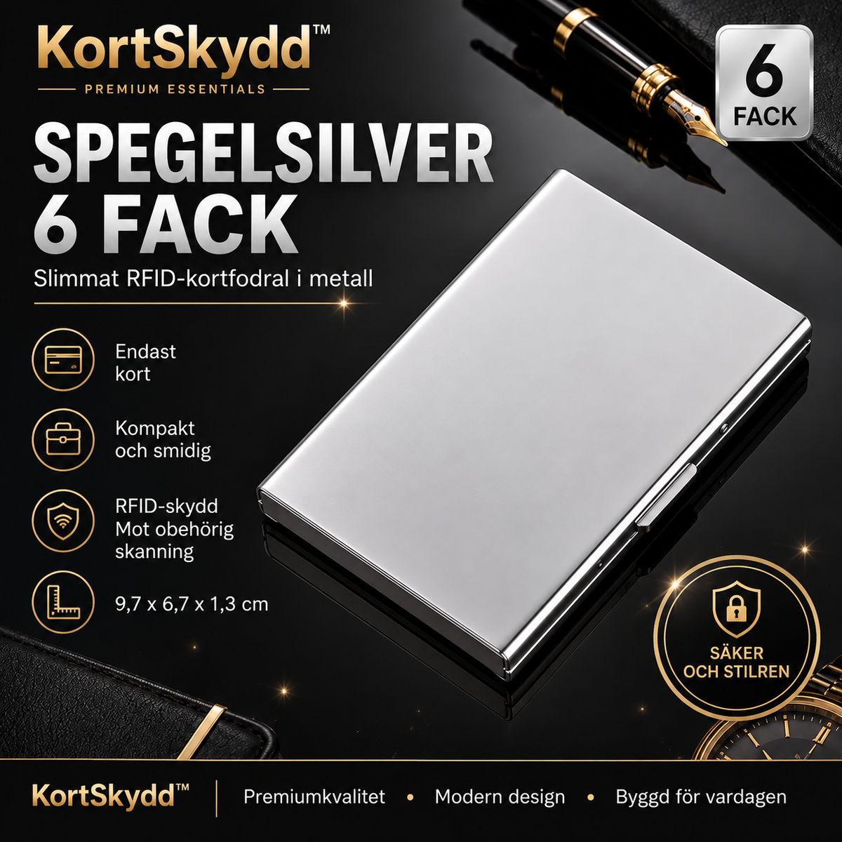 KortSkydd™ - RFID-skyddande kortfodral i metall