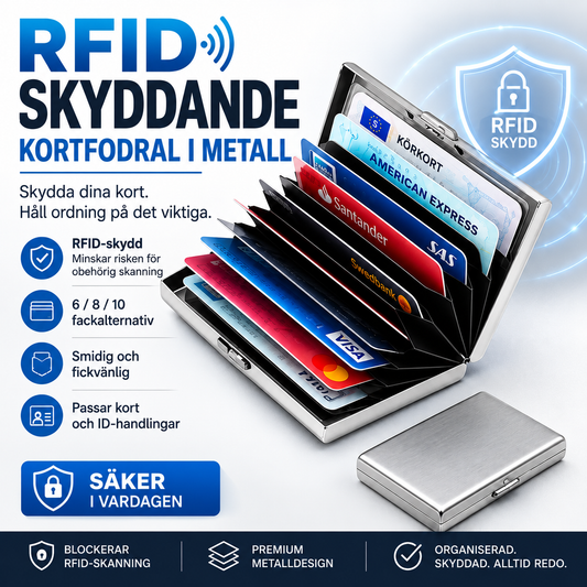 KortSkydd™ - RFID-skyddande kortfodral i metall