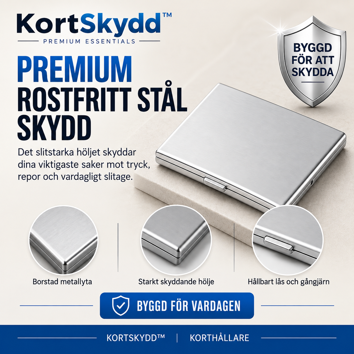 KortSkydd™ - RFID-skyddande kortfodral i metall