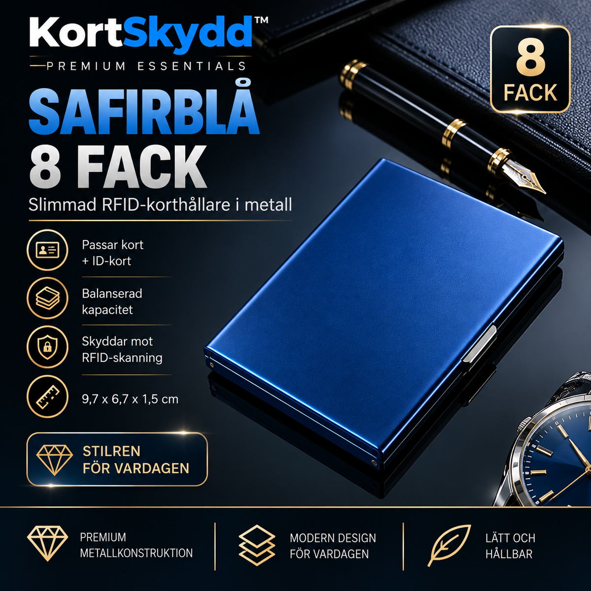 KortSkydd™ - RFID-skyddande kortfodral i metall