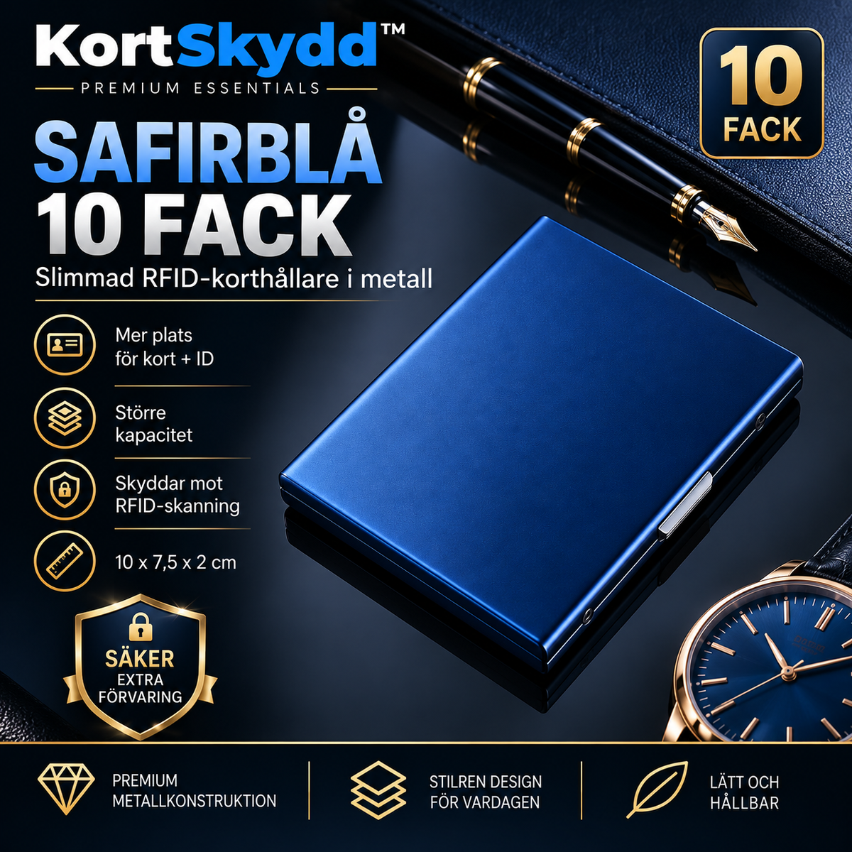 KortSkydd™ - RFID-skyddande kortfodral i metall
