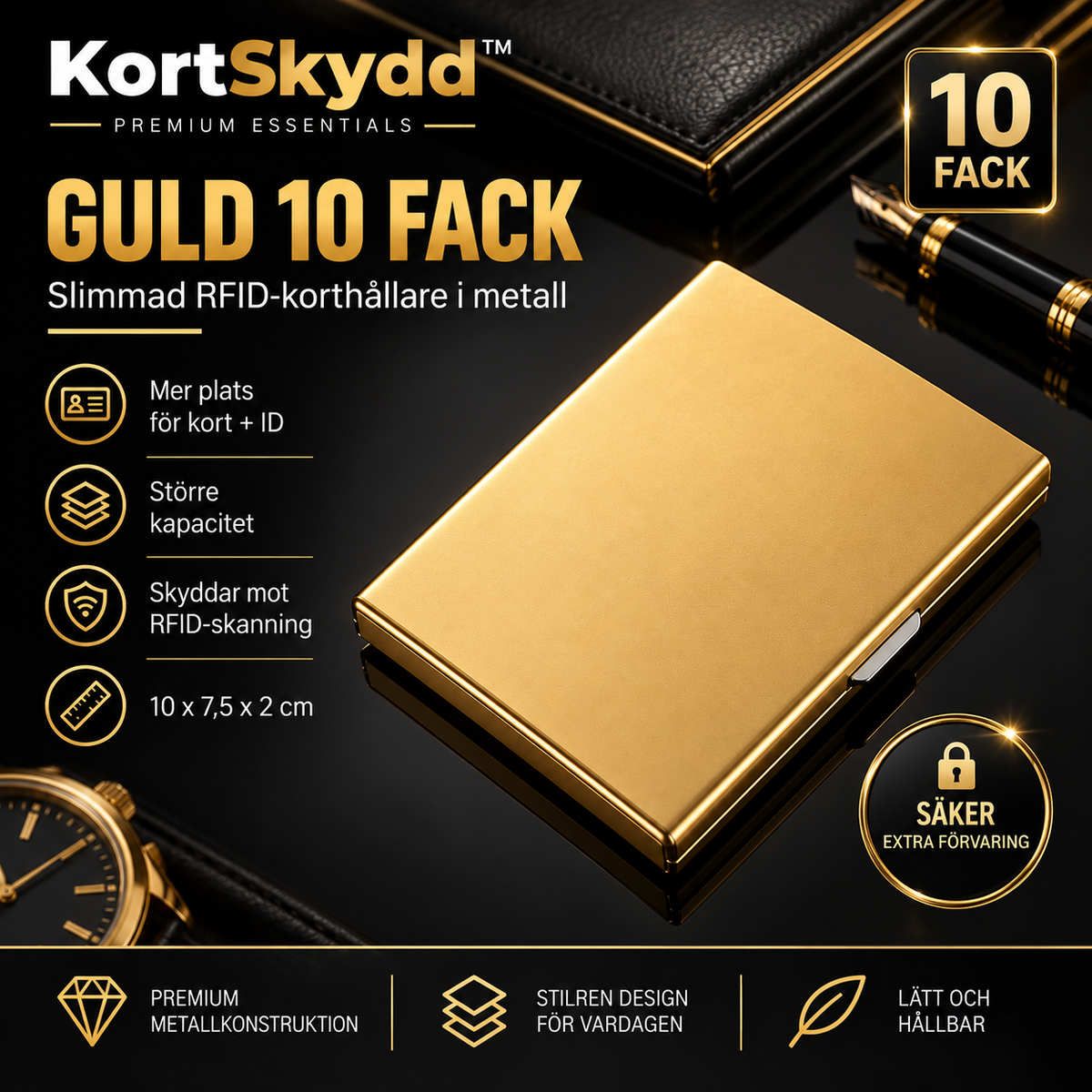 KortSkydd™ - RFID-skyddande kortfodral i metall