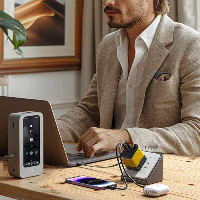 LaddKub™ - 65W snabbladdare med utdragbar USB-C-kabel