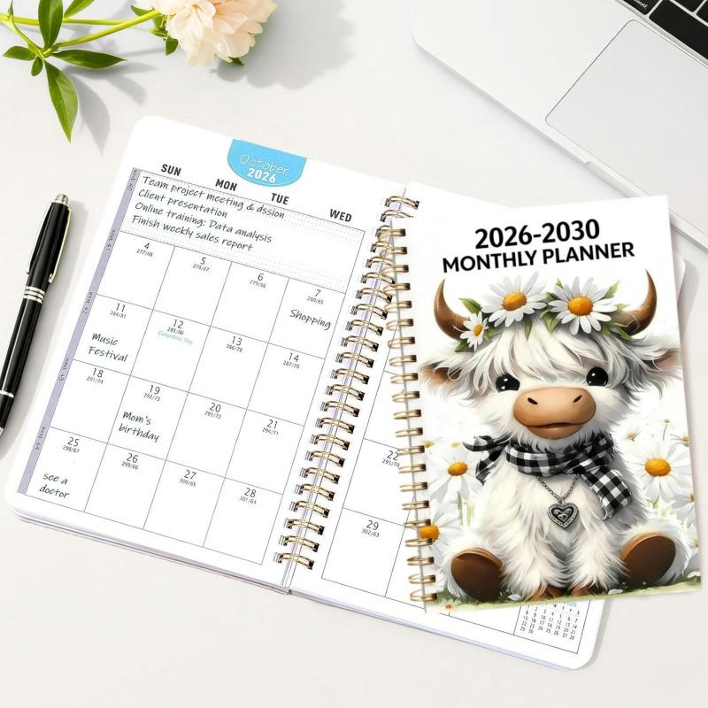 PlanDröm™ – Månadsplanerare 2026–2030 med Highland Cow-design