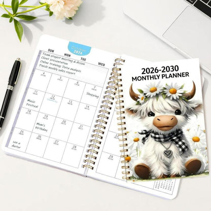 PlanDröm™ – Månadsplanerare 2026–2030 med Highland Cow-design