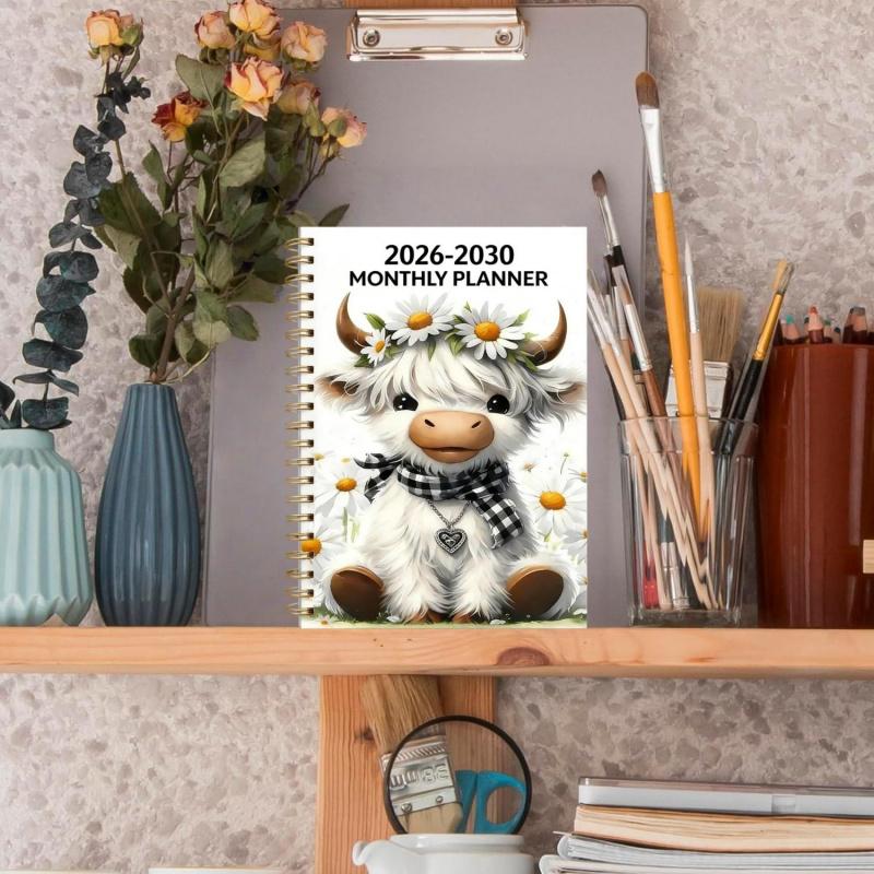 PlanDröm™ – Månadsplanerare 2026–2030 med Highland Cow-design
