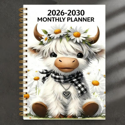 PlanDröm™ – Månadsplanerare 2026–2030 med Highland Cow-design