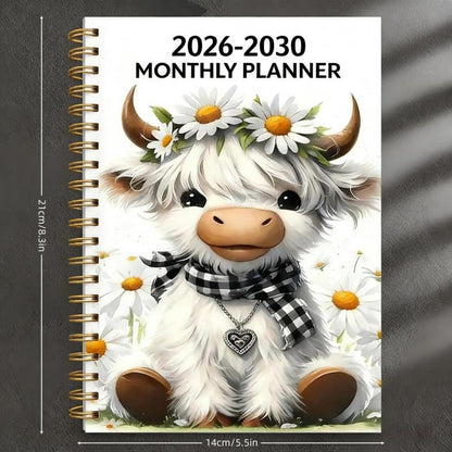 PlanDröm™ – Månadsplanerare 2026–2030 med Highland Cow-design